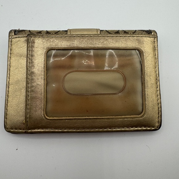 Coach Red Logo Leather Card Case and Gold Wallet - Picture 7 of 8